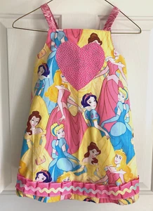 Girl's wrap dress/jumper, handmade, size 3/4, Princess print, trans seasonal - Picture 1 of 4