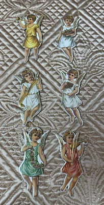 Lote de 6 Cartulina Troquelada Merrimack Adorno de Navidad Musical Ángeles Ángel Foto 1 de 4