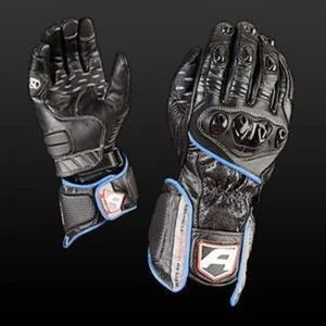 Akito SPORTS Sitz Motorrad Leder Handschuhe XL Schwarz/Blau - Bild 1 von 1