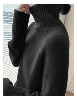 Autumn and Winter Turtleneck Version of Loose Pure Mountain Sweater Thickened - Image 1 of 4