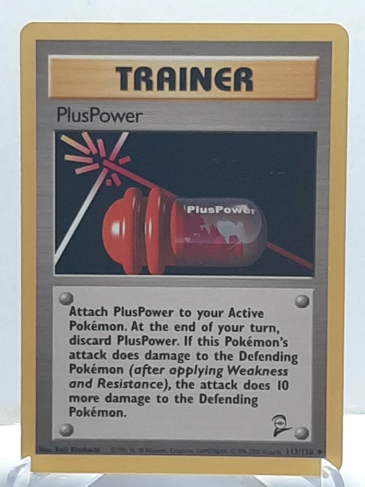 PlusPower 113/130 Pokemon Base Set 2Uncommon Trainer LP Used See Pictures - Image 1 of 4