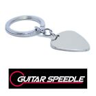 Guitar Pick Keychain Stainless Steel Mirror Finish