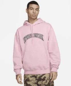 NWT Nike SB Spring Break Hoodie Sweatshirt DV9050-690 Pink/White Men Size LARGE - Picture 1 of 4