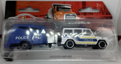 Majorette Trailer Series Mercedes AMG G63 Police truck and Trailer New Unopened - Image 1 of 4