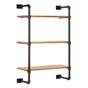 Madeleine Home Weston 24 in. x 8 in. x 33.5 in. Black Iron Floating Wall Shelf - Picture 1 of 10