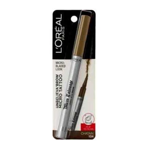 L'OREAL Paris UNBELIEVA 'BROW Micro Tattoo Eyebrow Definer - 104 - CHATAIN - NEW - Foto 1 di 1
