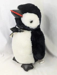 HugFun Penguin Plush 10 Inch Black White Vinyl Beak Feet 106560 Stuffed Animal - Picture 1 of 9