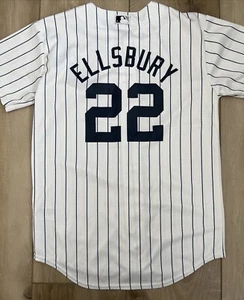 Majestic New York Yankees Kids Jersey Ellsbury White Pinstripe Size L 14-16 - Picture 1 of 9