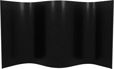 Pantalla corta de bambú ondulada de 4 pies - negra Foto 1 de 4