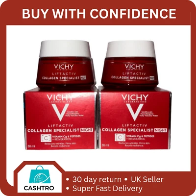 2 X Vichy LiftActiv Collagen Specialist Night Cream 50ml - Image 1 of 3