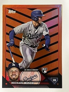 Michael Busch RC Black And Orange Foil 2023 Topps Update #US256 LA Dodgers