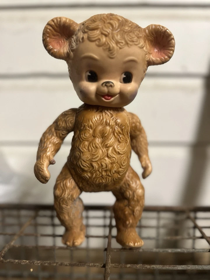 Sun Rubber Co Sunny Teddy Bear 1958 Soft Vinyl Rubber 5 joint poseable - Image 1 of 4