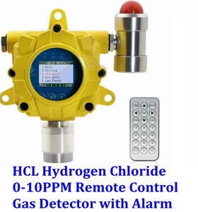 HCL Hydrogen Chloride Fixed Gas Detector w/ Remote Control Alarm Monitor 0-10PPM - Picture 1 of 12
