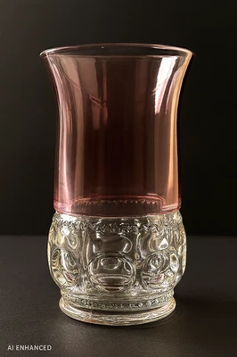 "Florero Indiana Glass Kings Crown Amatista Flash Huella Pulgar 5"" De colección EAPG" Foto 1 de 4