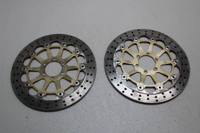 2002-2006 DUCATI MONSTER 620 IE DARK BREMBO FRONT LEFT RIGHT BRAKE ROTORS DISCS - Image 1 of 4