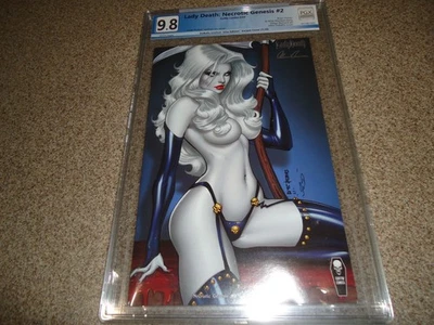 LADY DEATH : NECROTIC GENESIS #2 SIGNED WITH COA ELITE EDITION 1:10 GRADED 9.8 - Image 1 of 3