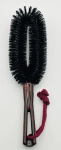Vintage Stanley Lint Clothes Suit Brush 10” Black Bristles Brown Handle - Picture 1 of 3