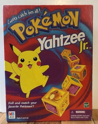 1998 VTG Pokemon Yahtzee Jr COMPLETE Milton Bradley Nintendo Board Game Pikachu - Image 1 of 4