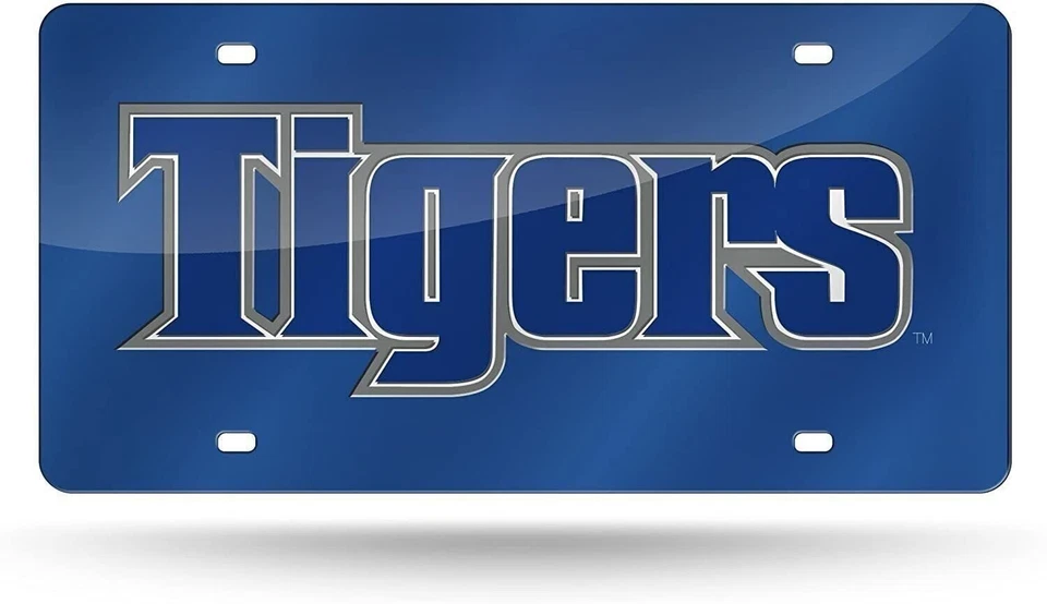 University of Memphis Tigers Premium Laser Cut Tag License Plate, Mirrored... - Image 1 of 1