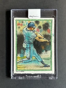 1986 Topps Dale Murphy Original Art Watercolor Painting 1/1 Andy Friedman Signed - Bild 1 von 3