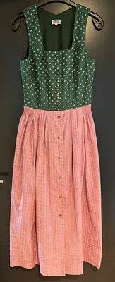 Damen Trachten Dirndl ärmellos Grün, Rosa gemustert ca. Gr. 36 v. Country Line - Bild 1 von 2