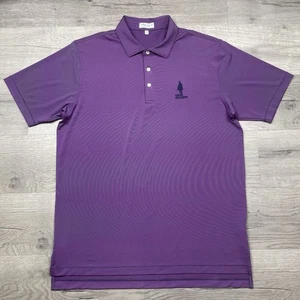 Peter Millar Summer Comfort Polo Mens Size L Purple With Black Stripes Golf - Picture 1 of 19