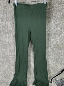 Aerie green flare lounge pants / leggings ribbed knit high waist size XS Bells - Picture 1 of 4