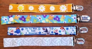 Pacifier clips - set of 4 (girly) - Picture 1 of 2