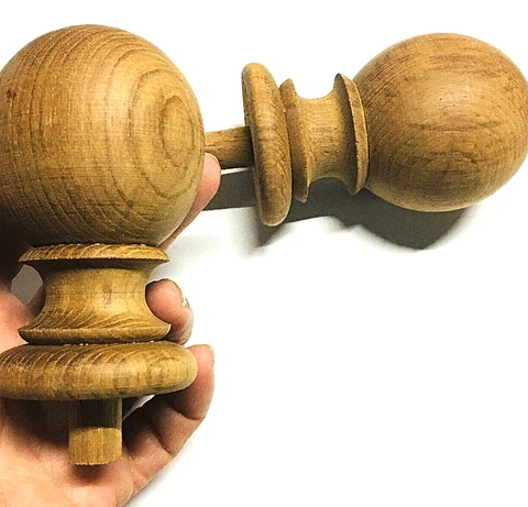 4 x Wood Post cap Round Finial Vintage Bed Antique Furniture Decore 4.0" x 2.18" Cover
