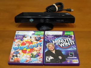 Xbox 360 Kinect modello 1414 e lotto di 2 giochi Kinect testati e funzionanti - Foto 1 di 8