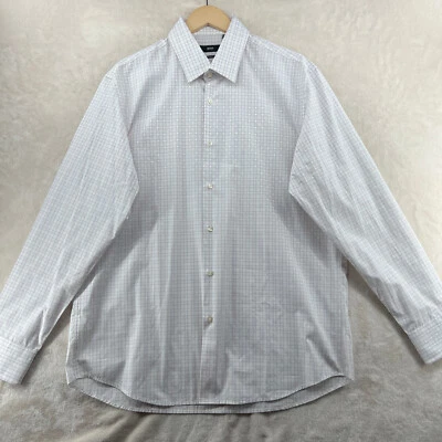 Hugo Boss Regular Fit Men's Size 17.5=34/35 White Check Casual Dress Shirt - Image 1 of 4