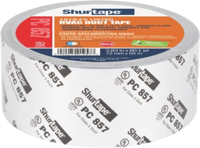 Shurtape PC 857 UL 181B-FX gelistet/bedrucktes Gewebe wasserdicht HVAC Klebeband, Verwendung t - Bild 1 von 4