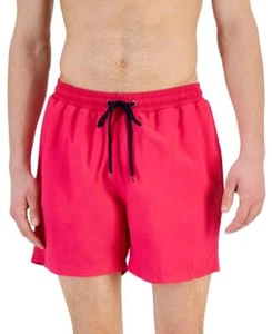 Men's Club Room Pink Peacock Quick-Dry Performance Solid 5" Swim Trunks Size L - Picture 1 of 1