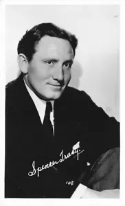 Cartolina fotografica reale attore cinematografico Spencer Tracy - Foto 1 di 2
