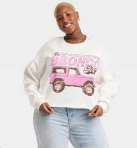 Grayson Threads Women's XL Ford Bronco Girl Sweatshirt White Cream - Picture 1 of 5