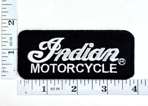 Embroidered Patch - Black & Silver - Iron-on - Motorcycle - NEW - Indian - Picture 1 of 1