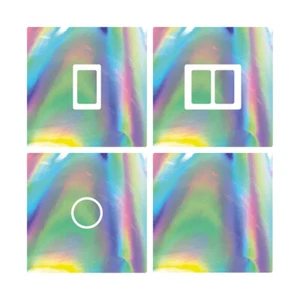 Oil Slick Chrome Silver Vinyl UK Light Switch Stickers Living Room Kitchen - Picture 1 of 15