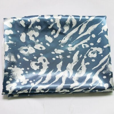 1 Yard Soft Satin Fabric Geometric Design Silky Charmeuse Scarf Material Lining - Image 1 of 4