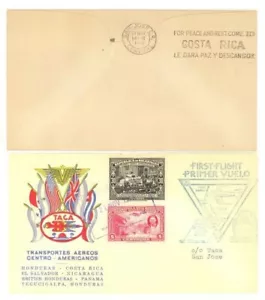 Nicaragua 2 diff TACA Flight cover to Costa Rica & USA - Picture 1 of 2