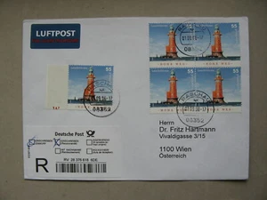GERMANY BRD, R-cover 2006, 5x lighthouse Hohe Weg, ao block of 4 - Picture 1 of 1