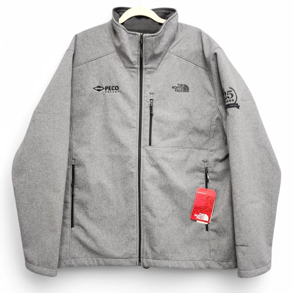 North Face Apex барьер мягкая куртка мужская XXL серый PECO логотип новый с ярлыком - Изображение 1 из 4
