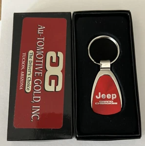 Jeep Grand Cherokee Tear Drop Key Ring Keychain Red - Imagen 1 de 1