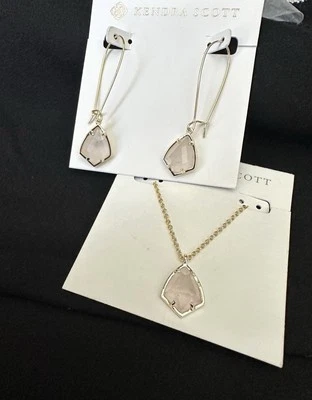 Набор сережек/ожерелье Kendra Scott золото/румяна/кварц - Изображение 1 из 4