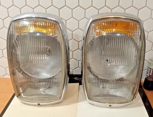 Pair Of Euro Style Headlights & chrome fits Mercedes 230SL 250sl 280sl W113 - Picture 1 of 4