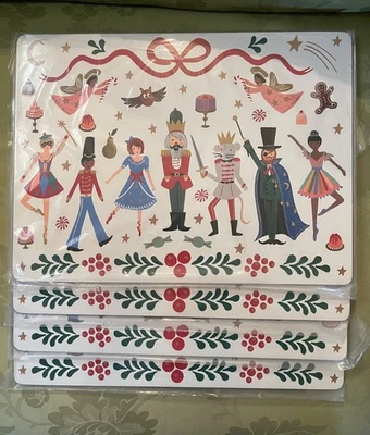 Pottery Barn Kids Rifle Paper Company Nutcracker Corkboard Placemats Set of 4 - Image 1 of 4