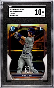 SGC 10 2023 Bowman Draft #BDC-76 Max Clark Chrome Refractor Detroit Tigers - Picture 1 of 2