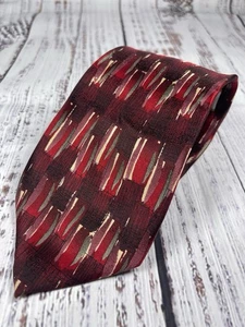 Vintage J Garcia Collection 40 Paris In The Rain Red 100% Silk Tie - Picture 1 of 7