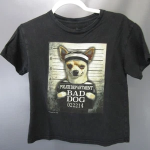 Audio Council Bad Dog Chihuahua Mug Shot Graphic Tee Novelty T-Shirt Youth S - Picture 1 of 5