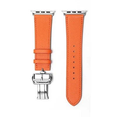 Correa de reloj de cuero genuino hecha a mano para Apple Watch Hermes Ultra Series 10 Foto 1 de 4