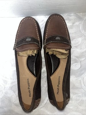 Hush Puppies Brown Suede  Loafers  Slip On Women Shoes Size 11 - Image 1 of 4